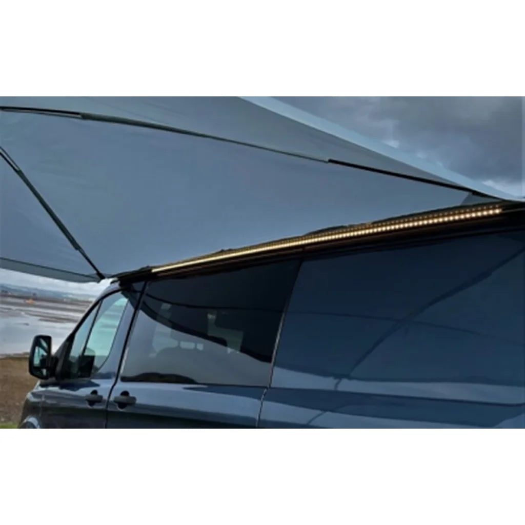 ReVace N/S Awning Rail with LED Ford Transit Custom SWB Black