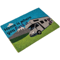 Heavy duty coir Home is where you park it (motor home) mat