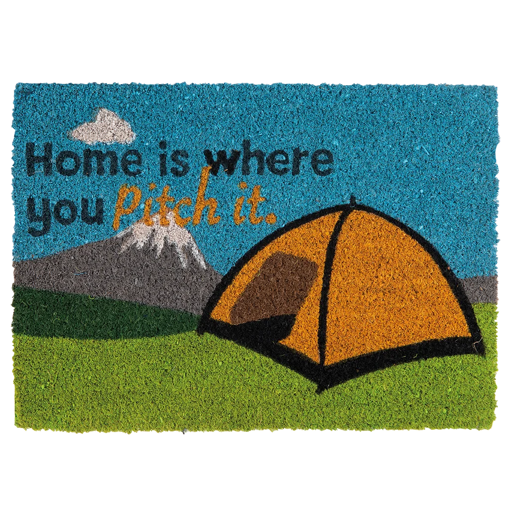 Heavy duty coir Home is where you pitch it (tent) mat