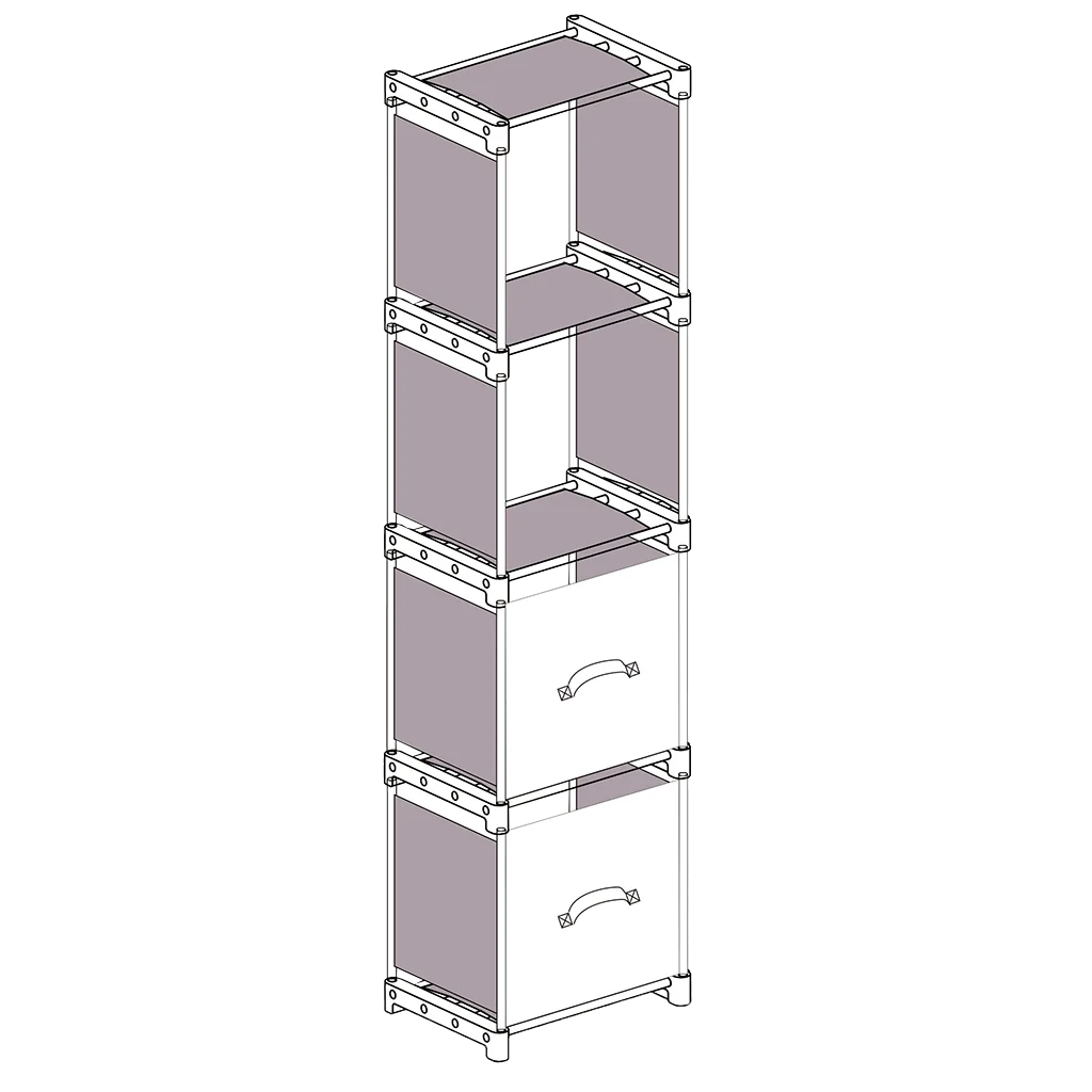 Quest Pack Away Shelf Unit With 2 x Storage Boxes