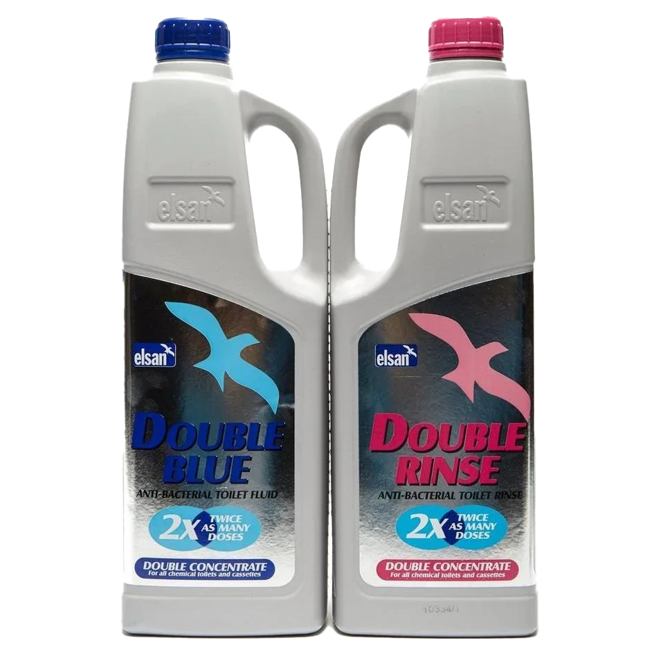 Elsan Double Concentrated Blue & Double Rinse 2L Twin Pack (1 box = Qty 4)