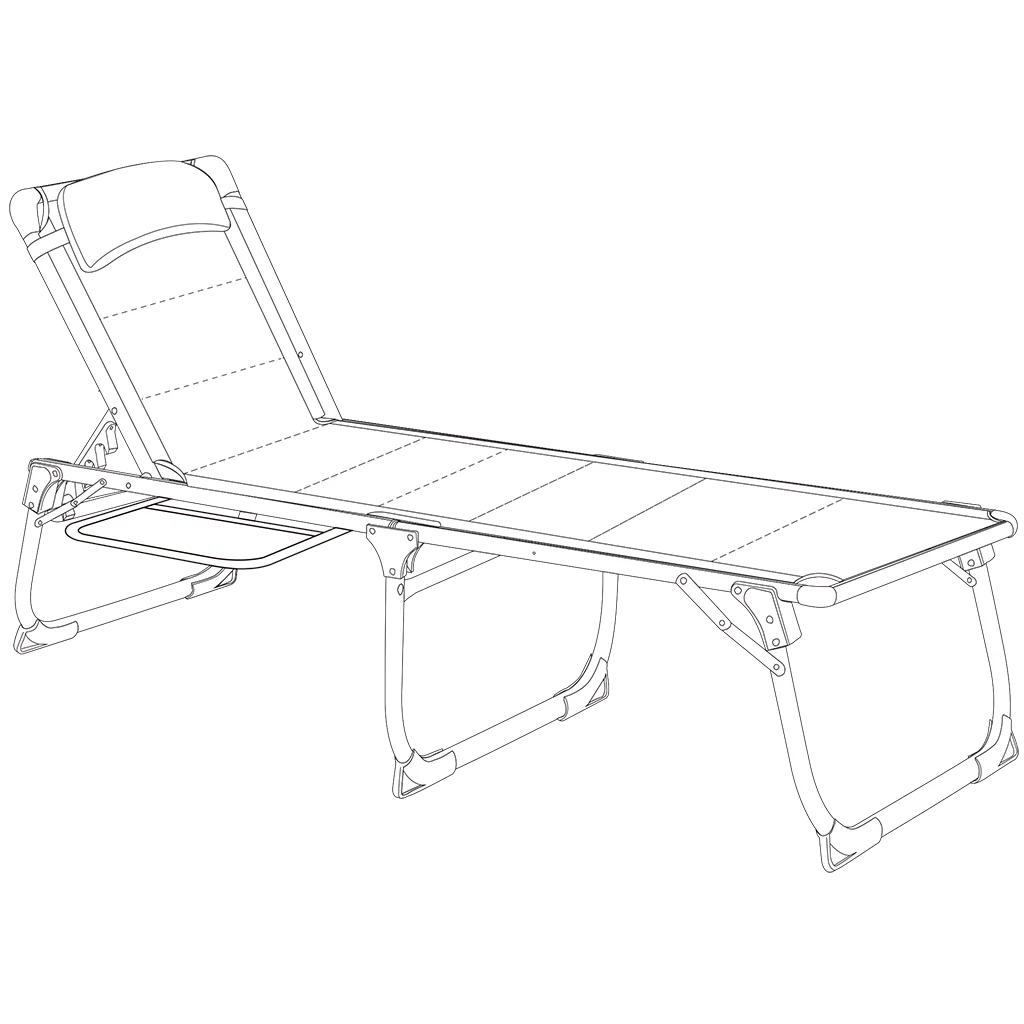 Quest Ragley Pro Lounge Bed with Side Table