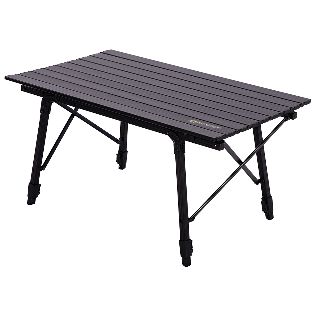 Quest Elite Brenig Slatted Table - Black
