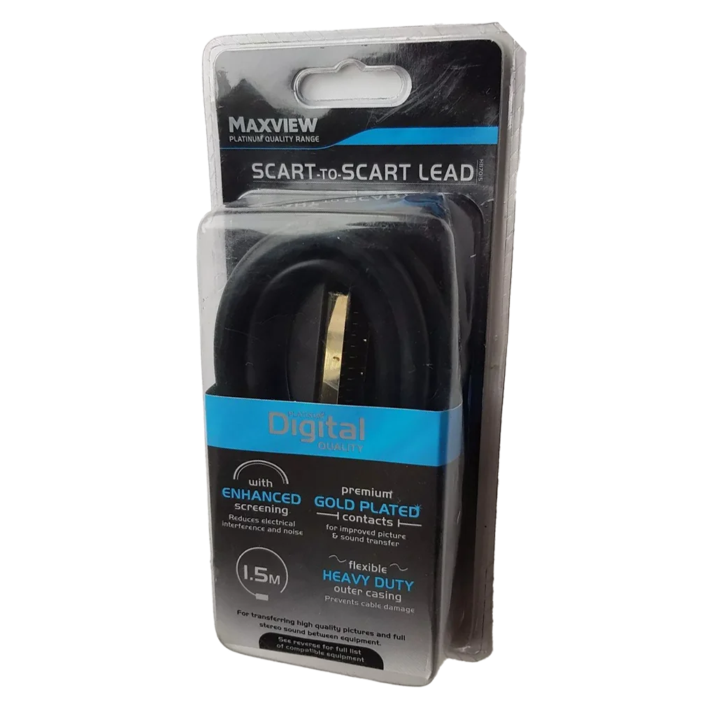 Maxview 1.5m Digital Quality Scart to Scart Lead