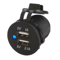 Twin USB with flap