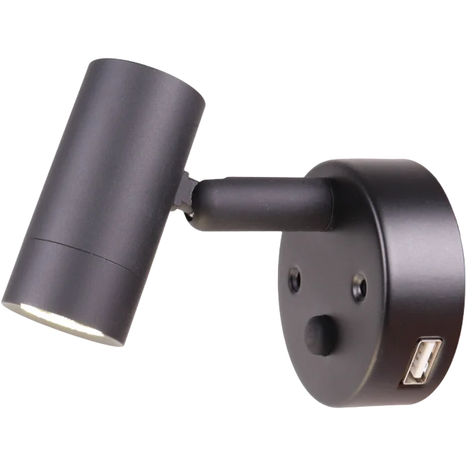 Nano Black 12v LED Spot Light with USB