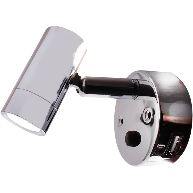 Nano Chrome 12v LED Spot Light with USB