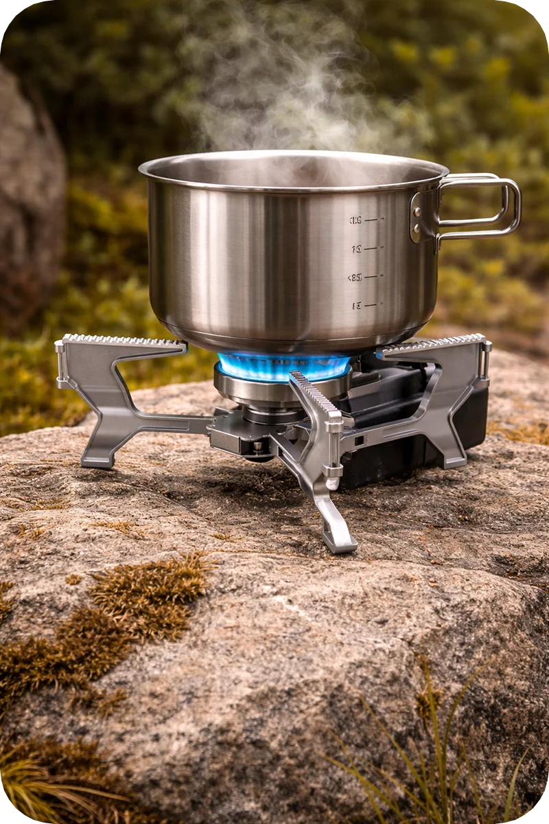 Compact Folding Gas Stove Black