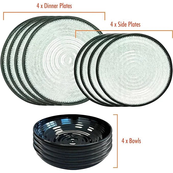 Liberty Sicily 12-Piece Melamine Dinner Set (LL1378)