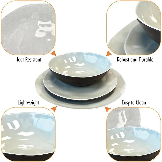 Liberty Capri 12-Piece Melamine Dinner Set (LL1382)