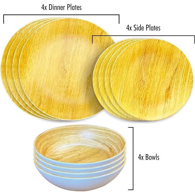 Liberty Sardinia 12-Piece Melamine Dinner Set (LL1384)