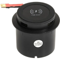 Black Mini Pop-Up Wireless Charger with Dual USB Ports