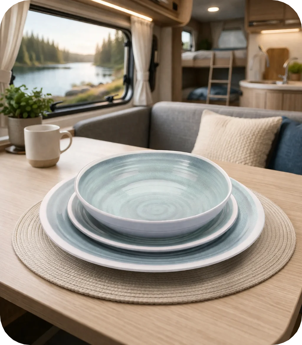 Quest Elite rPET 12-Piece Dinner Set Delphinium (QE1000)