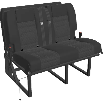 RIB Altair 112cm Drop-Down Bed – VW T7, Black Fabric, Isofix, 105° Handle (RIB112T7BLACKISODL)