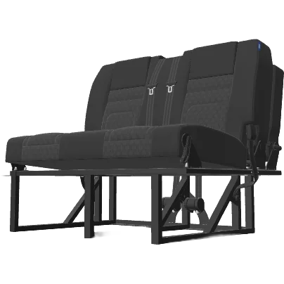 RIB Altair 112cm Drop-Down Bed – VW T7, Black Fabric, Isofix, 105° Handle (RIB112T7BLACKISODL)