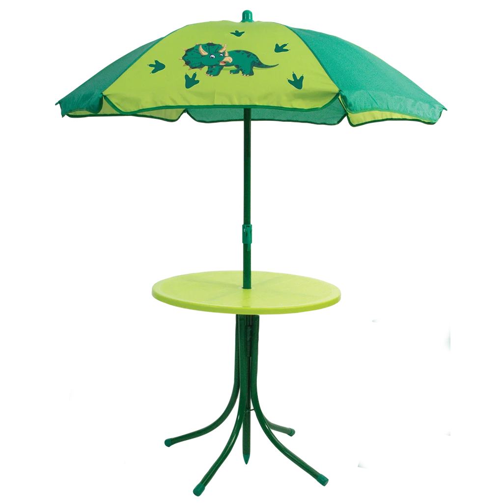 Quest Childrens Dinosaur Garden Set – Table, 2 Chairs & Parasol (SP2025)