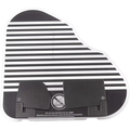 Thetford Left Hand Striped Black Triangle Hob Glass Lid with Heatshield