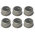 Thetford I-Drive Knob Set - Brushed Nickel/Black (6 pack)