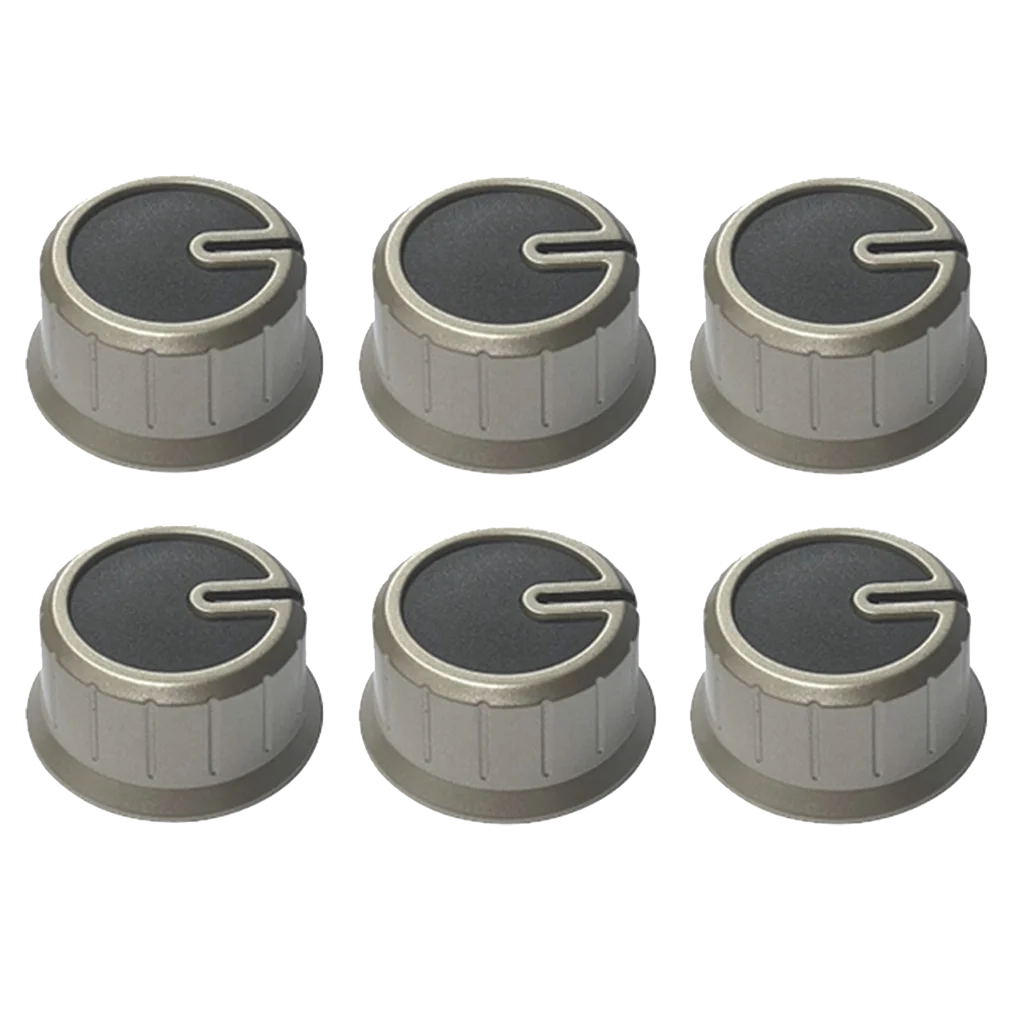 Thetford I-Drive Knob Set - Brushed Nickel/Black (6 pack)