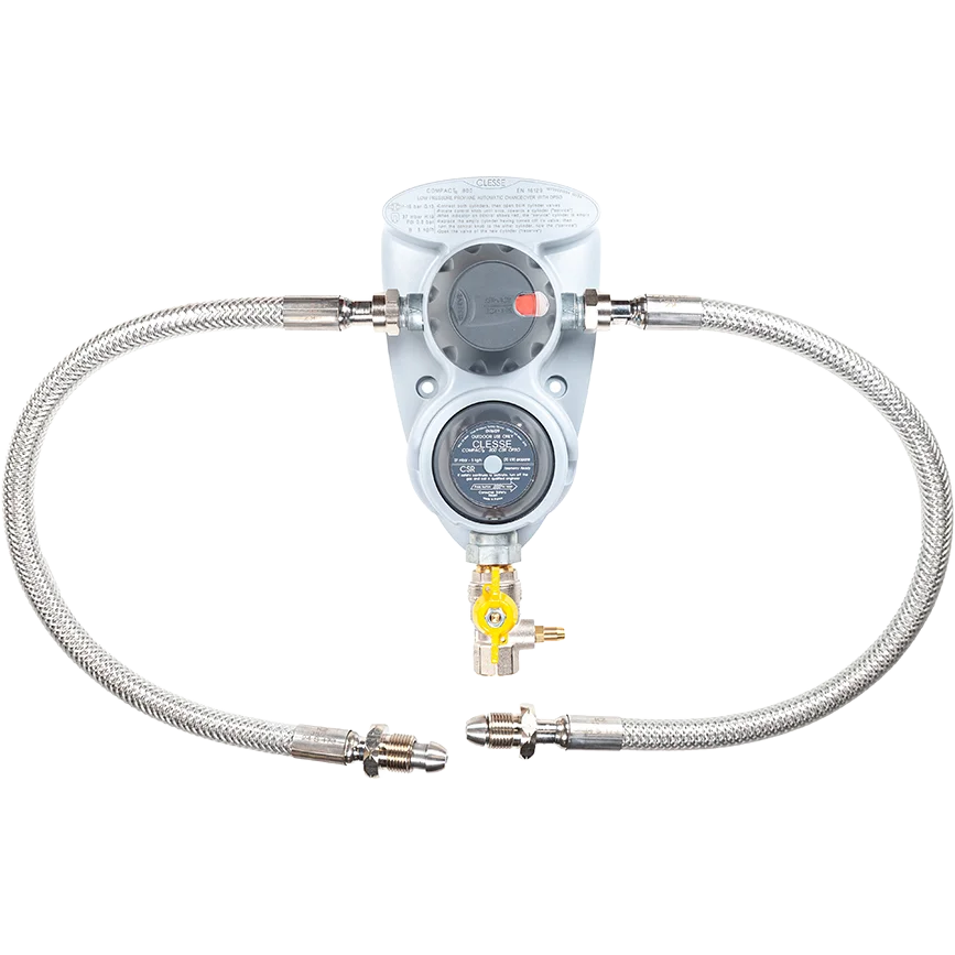 Clesse Compact R800 OPSO 2 Cylinder Changeover With Stainless Steel Pigtails UU5185S-TR