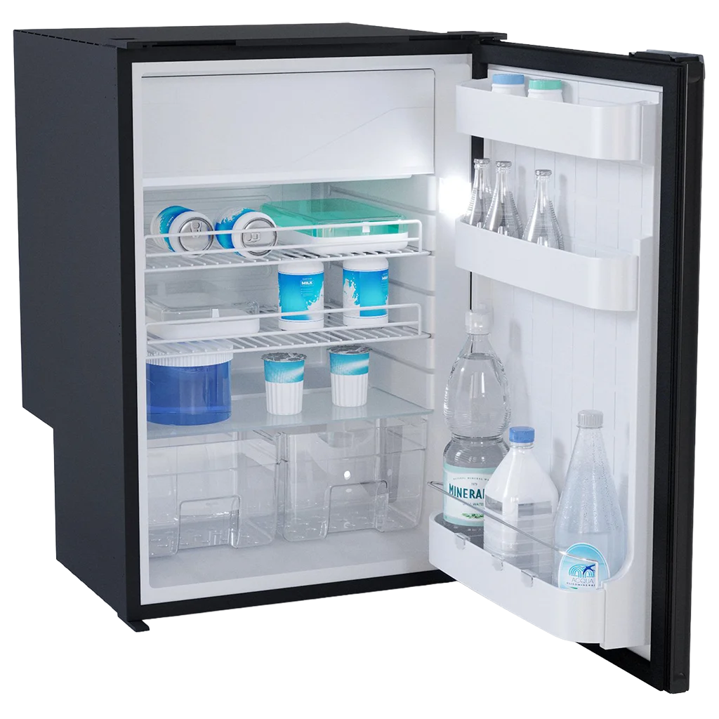 Vitrifrigo 115L front opening black door fridge with ice box