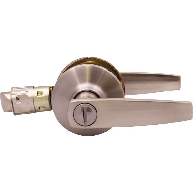 Handle Set with Privacy Lock Satin Nickel C/W 25mm Tubular Latch W3498