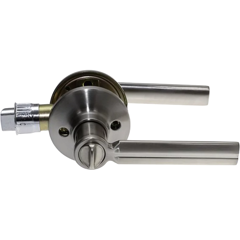 Oval Bar Design Privacy Lock Satin Nickel C/W 25mm Tubular Latch W3636