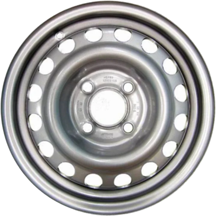 5.5J x 14 Steel Wheel 100mm x 4 Stud Silver